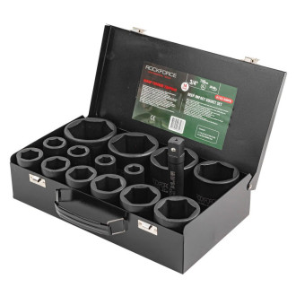 ROCKFORCE Набір головок ударних глибоких 3/4'' 14 предметів (6 граней) (17,19,22,24,27,30,32,36,41,46,50,55,60,65 мм)