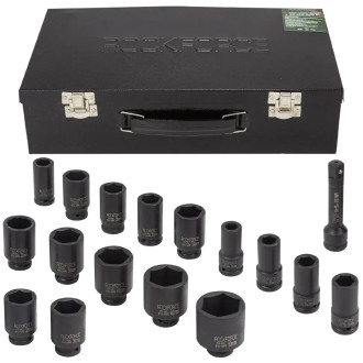 ROCKFORCE Набір глибоких ударних головок 3/4''16пр.(6гр.)(17,19,21,22,24,27,30,32,34,35,36,36-12гр,38,41,46,50мм)