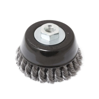 ROCKFORCE Кордщітка чашеподібна сталева кручена для КШМ 100мм, в блістері RF-BWC104