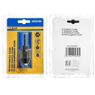 Свердлильний патрон S&R 0,5-6.5 мм з перехідником 1/4 "