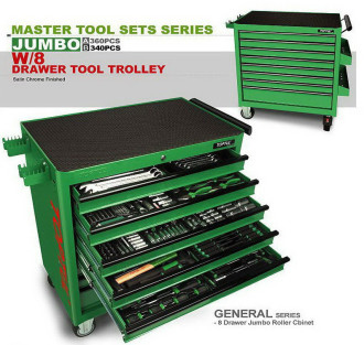 Набір інструментів у візку TOPTUL 8 секцій 360 од. JUMBO GT-36001