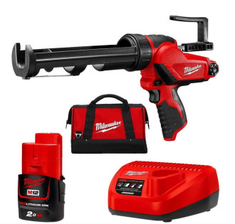 Пістолет клейовий MILWAUKEE M12 PCG/310C-201B 4933441655 (+ заряд. пристрій, 1 акум., в сумці для інструментів)
