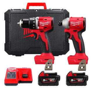 Набір з двох інструментів безщіткових акумуляторних M18 BLCPP2B-502C (M18 BLDDRC, M18 BLIDRC)