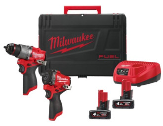 Набір з двох інструментів безщіткових акумуляторних M12 FPP2X2-402X MILWAUKEE (гайковерт M12 FCIWF12G3-0, дриль-шурупокрут M12 F