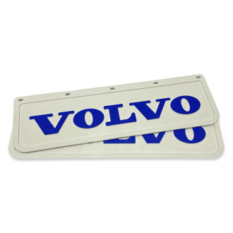 Бризковик на крило з синім написом "VOLVO" Білий (600X180)  GURBUZ PLASTIK