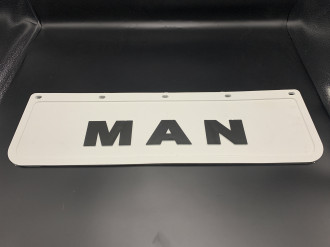 Бризковик на крило кабіни з об'ємним малюнком "MAN" 180"600 білий  GURBUZ PLASTIK