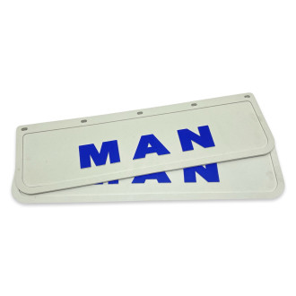 Бризковик на крило з синім написом "MAN" Білий (600X180)  GURBUZ PLASTIK