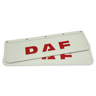 Бризговик на крило з червоним написом "DAF" Білий (600X180)  GURBUZ PLASTIK