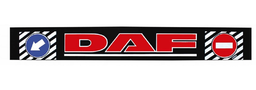 Бризговик гумовий на задній бампер з написом "DAF" Червоного кольору 2400х350мм  GURBUZ PLASTIK