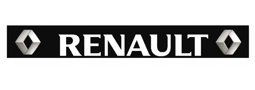 Бризковик на задній бампер з малюнком "RENAULT" Чорно-Білий (2400X350)  GURBUZ PLASTIK