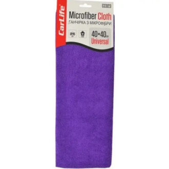 Ганчірка з мікрофібри фіолетова, 40х40 см  CARLIFE CC923
