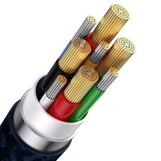 Кабель Baseus Flash Series Ⅱ Two-for-three Charging Cable U+C to M+L+C 100W 1.2m Blue