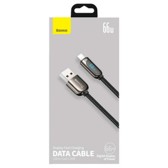 Кабель Baseus Display Fast Charging Data Cable USB to Type-C 66W 1m Black