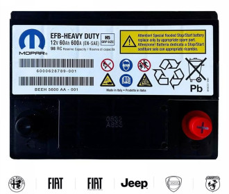 Батарея акумуляторна 12В 60Ah 600A (EN) EFB (R+)